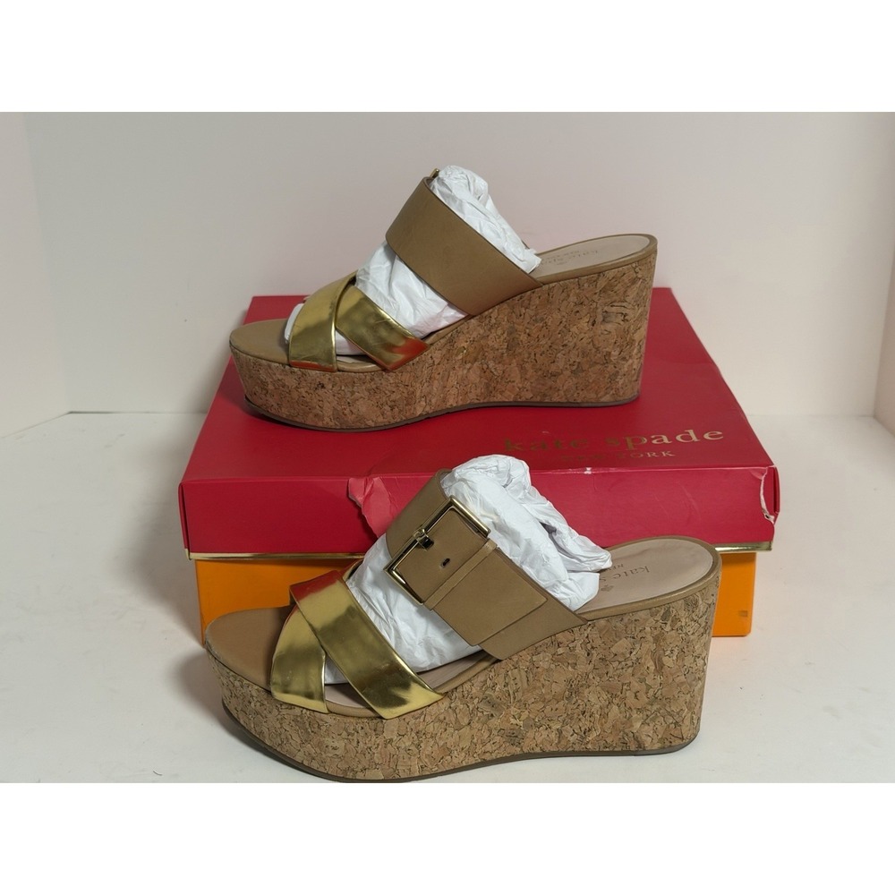 Kate Spade New York "Talula" cork wedge sandals, Women's Size 8M - Picture 3 of 9